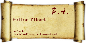 Poller Albert névjegykártya
